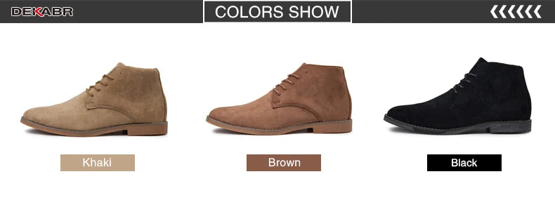 DEKABR Fashion Casual Boots Men Autumn Winter Comfortable Durable Outsole Men Shoes High Quality Cow Suede Men Boots