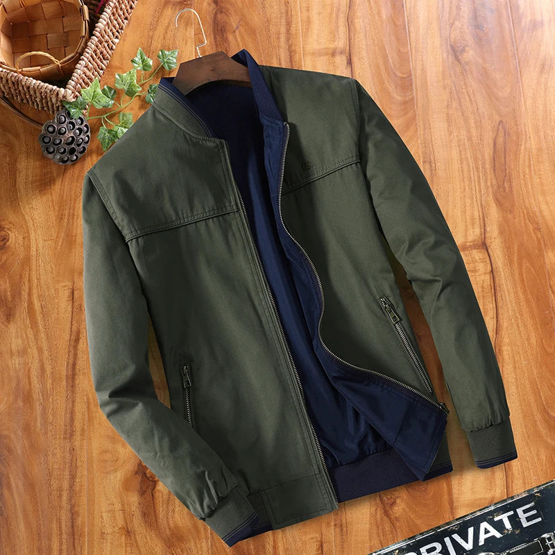 Cotton Wholesale Men's Windbreaker Double Sided Wear Jacket For Men Baseball Bomber Business Jacket Spring Autumn Outdoor Coats