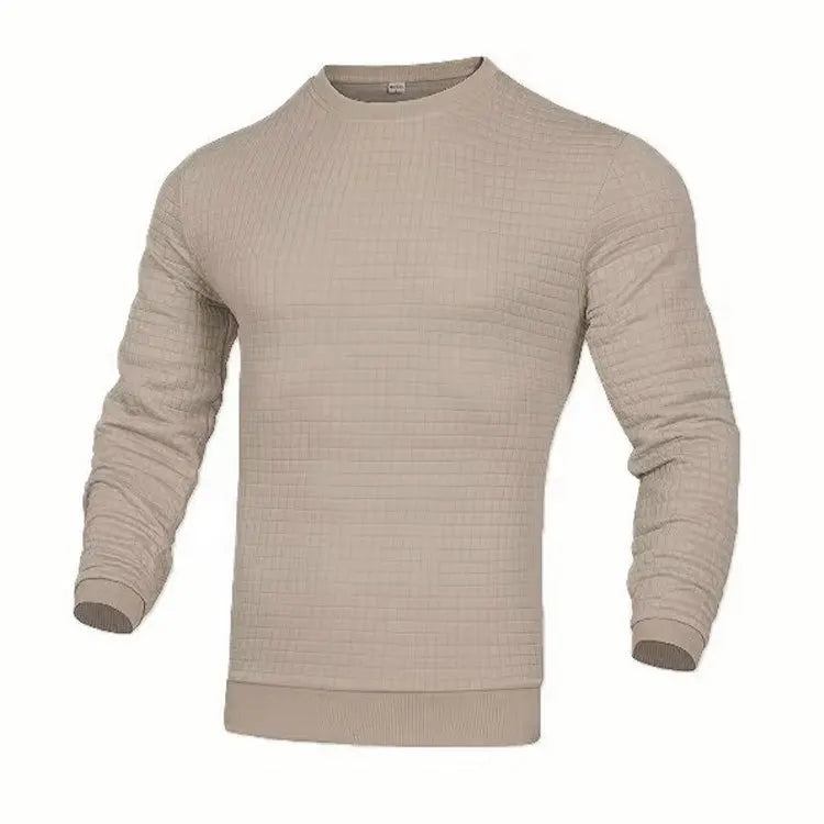 New Men's Crew Neck Sweatshirts Solid Color Large Sweatwear Spring Outdoor Jogging Tops