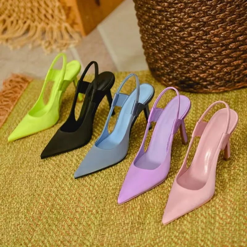 2024New Autumn Women's Shoes Fashion Women's Pumps Pointed Toe High Heels Shallow Women's Sandals Shoes for Women Zapatos Mujer