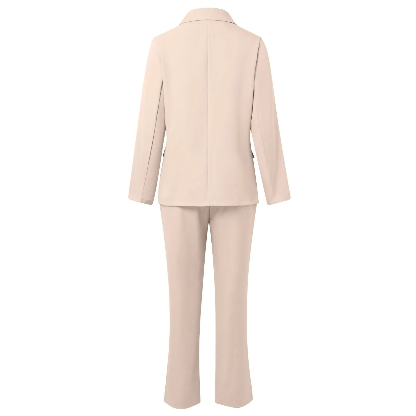 Ladies Lapel Slim Blazers Jacket Tops&Trousers Two Piece Suit Chic Women Solid Work Outfits Autumn Double Breasted Blazer Set