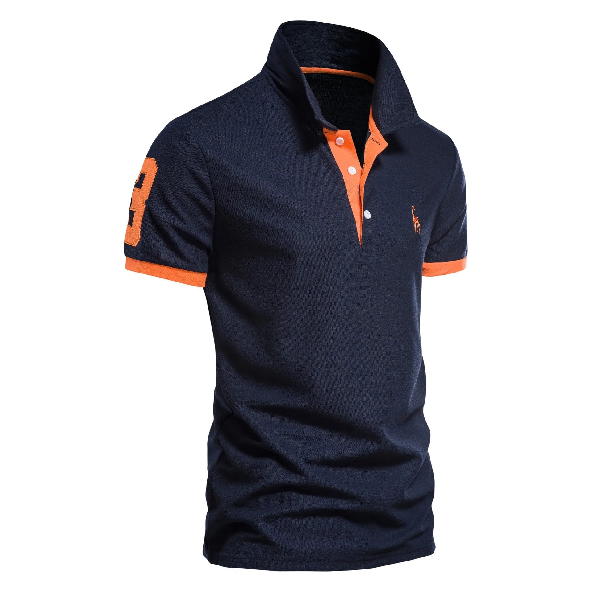 Summer Casual Sportswear Elastic Cotton Embroidered Short Sleeve Polo Shirt XS-5XL Large Size Business Social Quality Men's Top