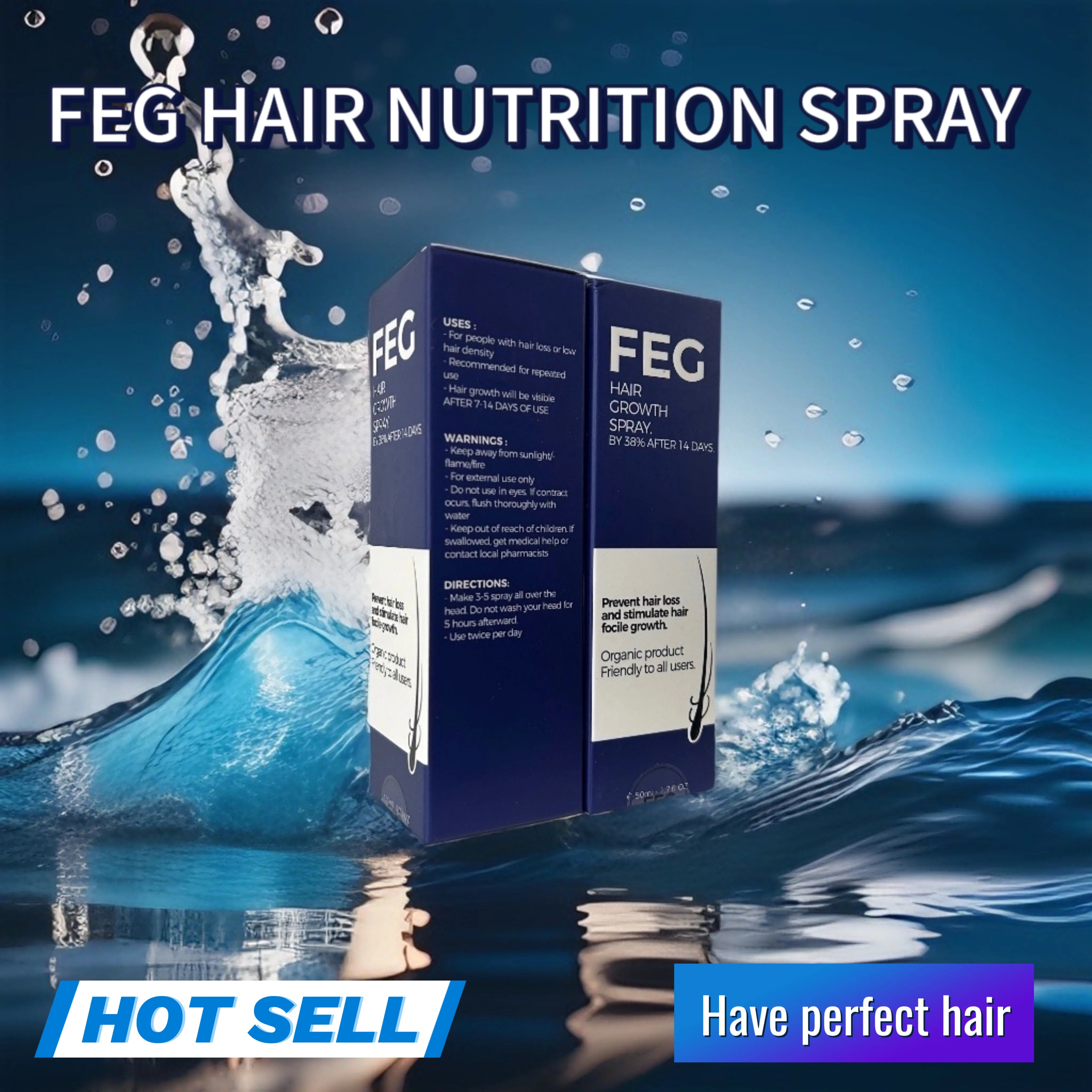 Bring healthy hair home with FEG Organic Hair Care Oil Spary For Thicker Long Hair -50ML