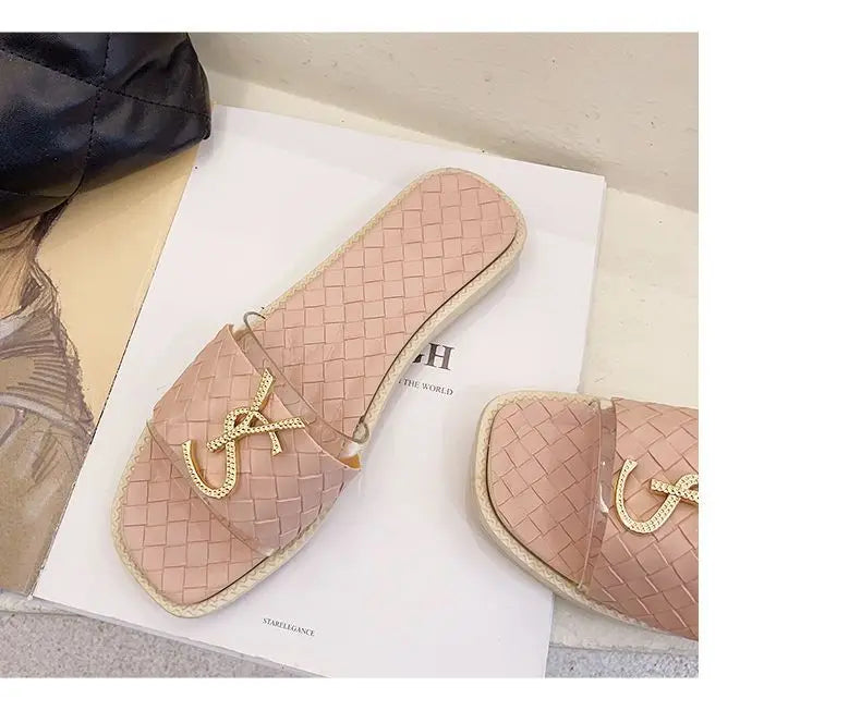 Summer Women Slippers Luxury Designer Korean PU Leather Ladies Outdoor Sandals Indoor Office Anti-slip Flip Flops Pregnant Women