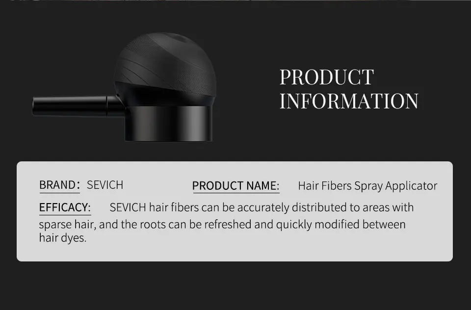 Sevich 3pcs/Lot Hair Fiber Powder+Hair Styling Spray+Nozzle Applicator Pump Keratin Hair Building Fiber Powder Hair Loss Product