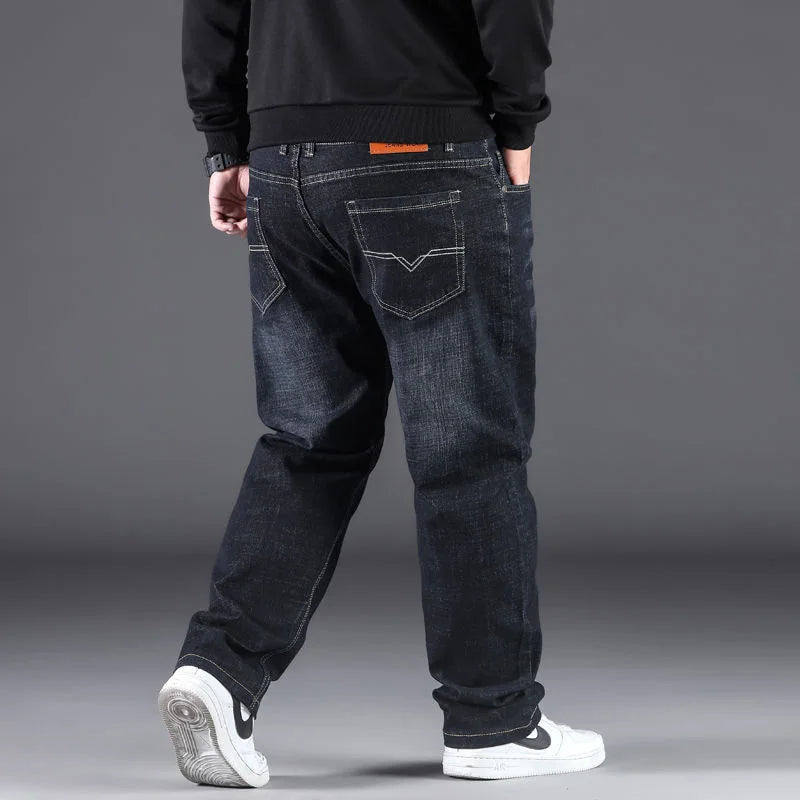 Fashion Oversized Jeans Men 10XL Straight Denim Pants Loose Trousers Mens Plus Size 50 Baggy Jeans Male Streetwear Casual Pants