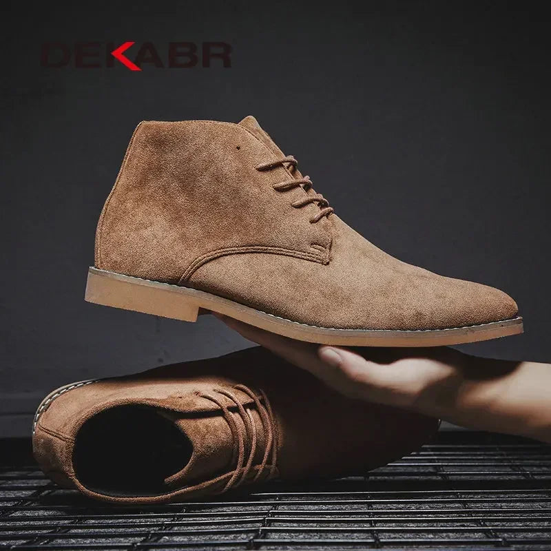 DEKABR Fashion Casual Boots Men Autumn Winter Comfortable Durable Outsole Men Shoes High Quality Cow Suede Men Boots