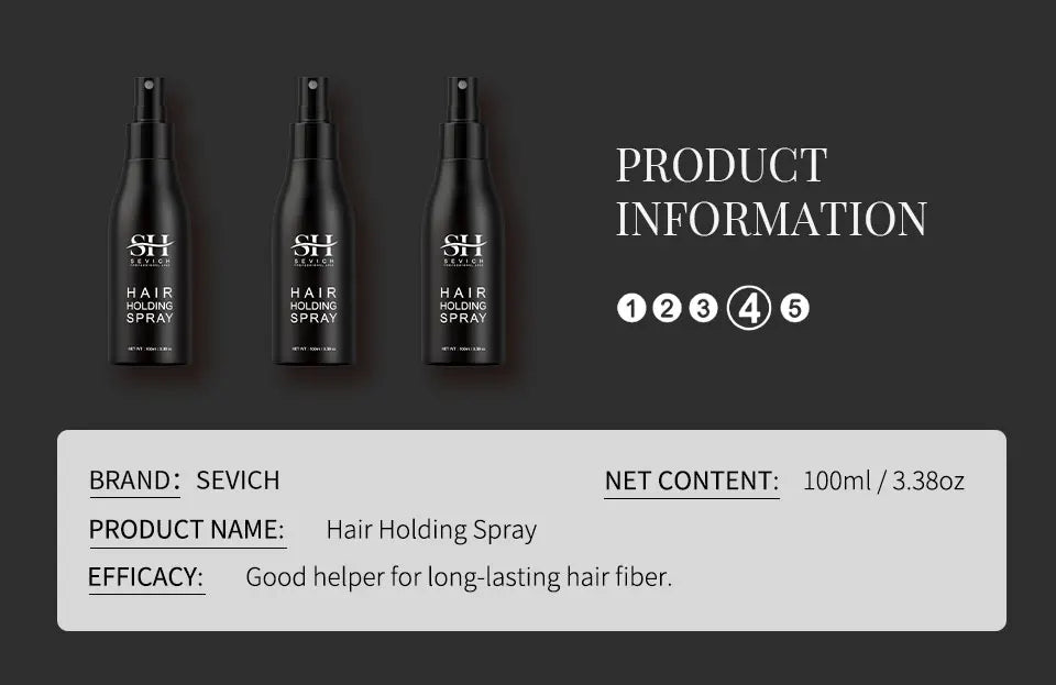 Sevich 3pcs/Lot Hair Fiber Powder+Hair Styling Spray+Nozzle Applicator Pump Keratin Hair Building Fiber Powder Hair Loss Product