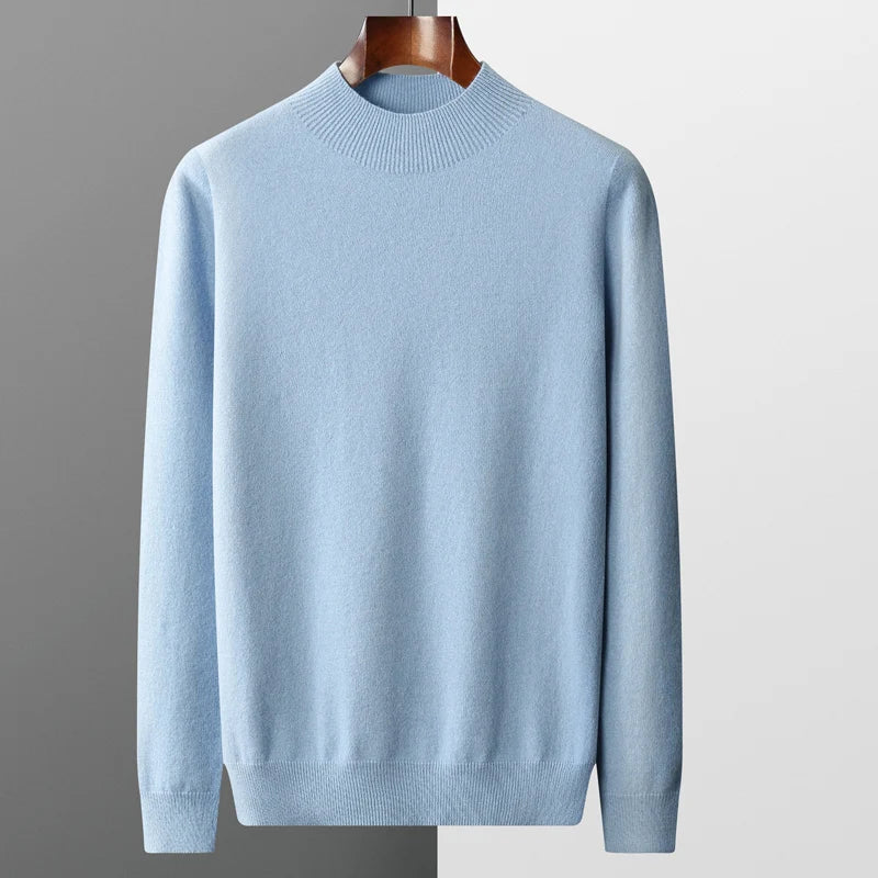 Autumn/Winter New  Men' Cashmere Sweater First-Line Ready-To-Wear Pullover Half Turtleneck Casual Sweater Pure Wool Knit Shirt