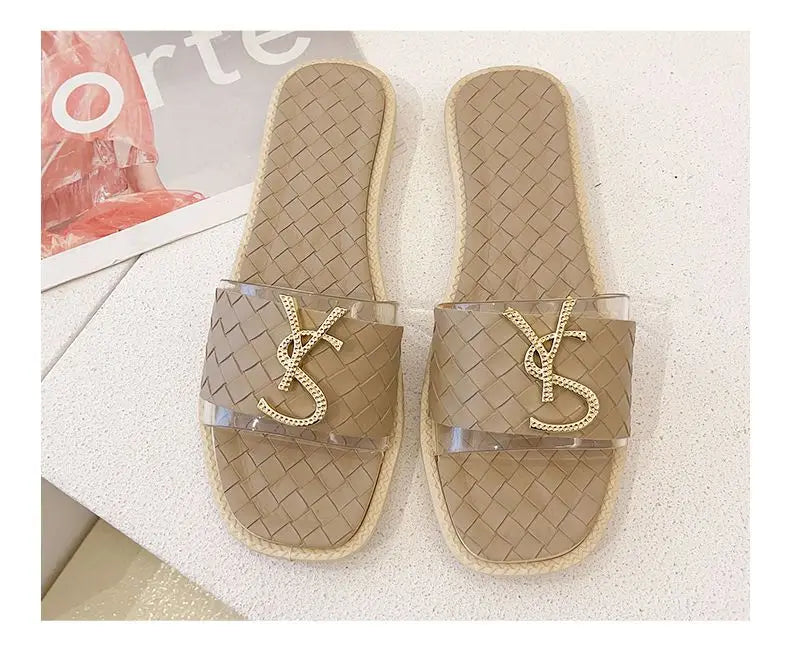 Summer Women Slippers Luxury Designer Korean PU Leather Ladies Outdoor Sandals Indoor Office Anti-slip Flip Flops Pregnant Women