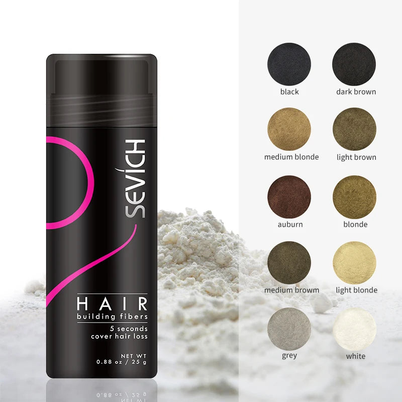 Sevich 3pcs/Lot Hair Fiber Powder+Hair Styling Spray+Nozzle Applicator Pump Keratin Hair Building Fiber Powder Hair Loss Product