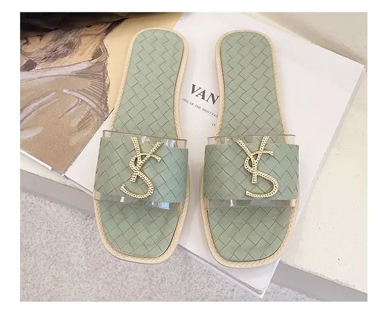 Summer Women Slippers Luxury Designer Korean PU Leather Ladies Outdoor Sandals Indoor Office Anti-slip Flip Flops Pregnant Women